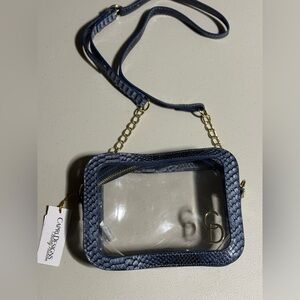 NWT - Blue Snake Print Crossbody Bag
